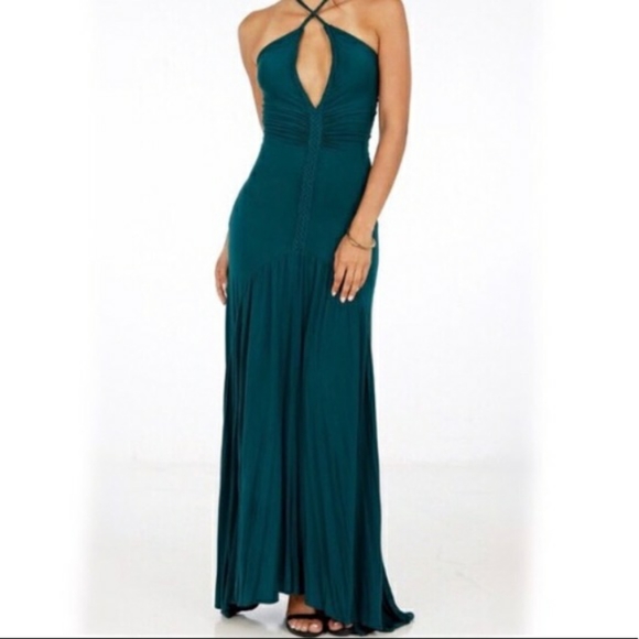 ANGL Dresses & Skirts - ANGL Emerald Green Backless Mermaid Maxi Dress